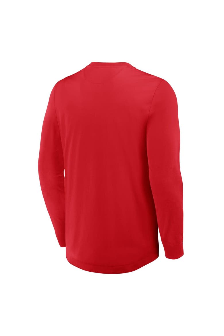Men's Fanatics Red Washington Capitals Adrenaline Push Long Sleeve Henley Shirt, Alternate, color, Red