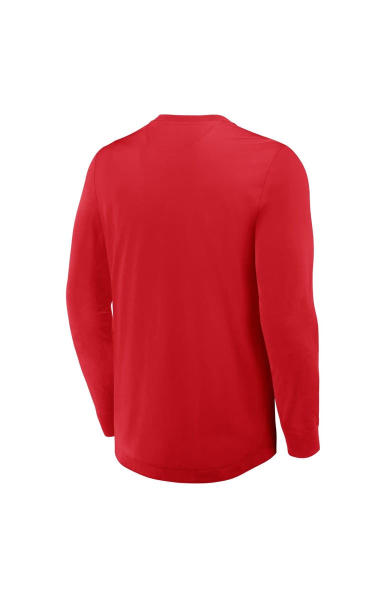 FANATICS Men's Fanatics Red Washington Capitals Adrenaline Push Long Sleeve Henley Shirt, Alternate, color, Red