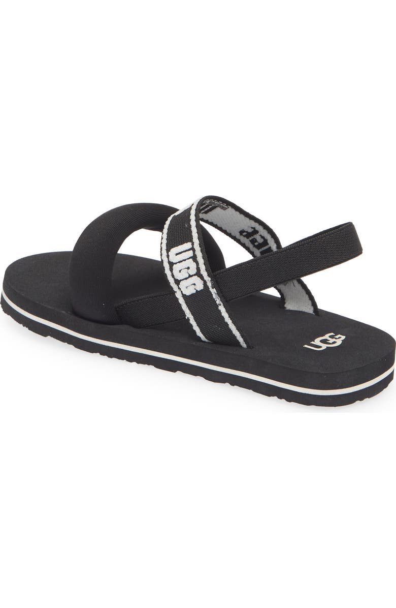 UGG<sup>®</sup> Kids' Zuma Logo Slingback Sandal, Alternate, color, Black