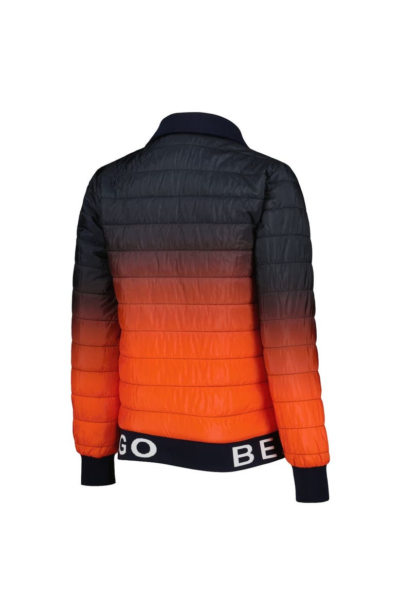 THE WILD COLLECTIVE Women's The Wild Collective Navy/Orange Chicago Bears Color Block Full-Zip Puffer Jacket, Alternate, color, Navy