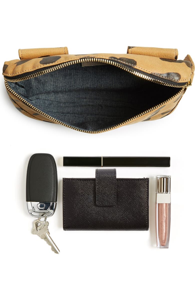 Clare V. 'Fanny Pack' Jaguar Print Leather Belt Bag, Alternate, color,