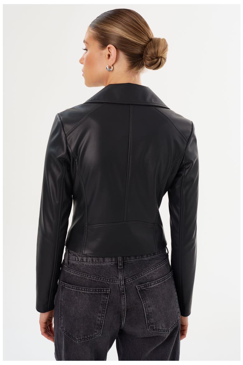 Pascale | Fitted Faux Leather Jacket, Alternate, color, Black