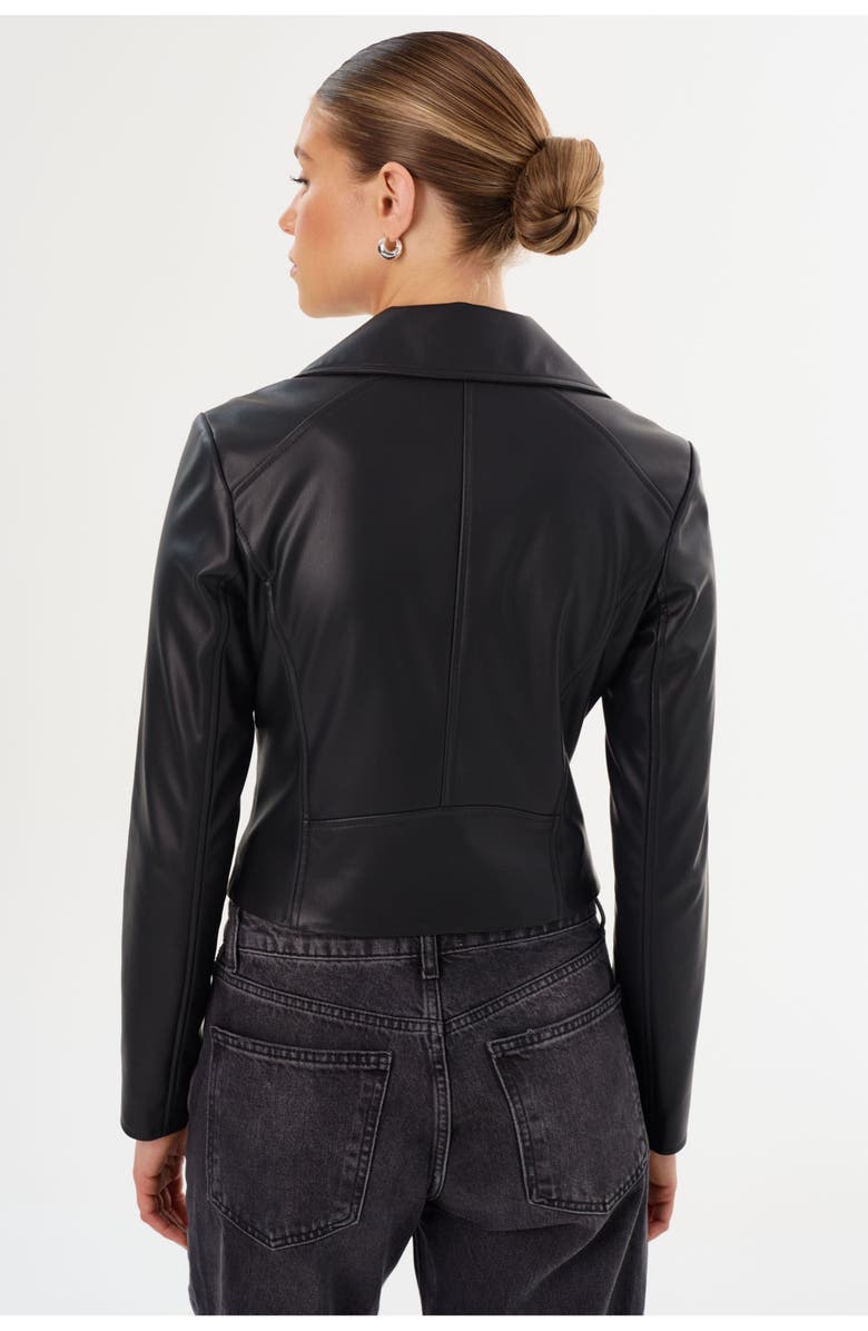 LAMARQUE Pascale | Fitted Faux Leather Jacket, Alternate, color, Black