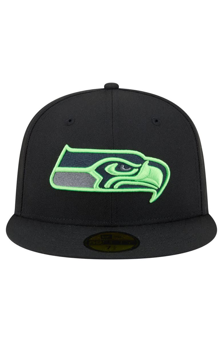 New Era Men's New Era  Black Seattle Seahawks Color Pop 59FIFTY Fitted Hat, Alternate, color, Black