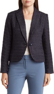 Amanda & Chelsea Peak Lapel Bouclé Blazer