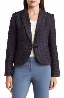 Amanda & Chelsea Peak Lapel Bouclé Blazer