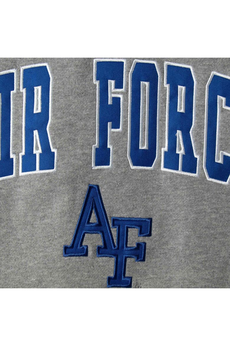 Men's Colosseum Heathered Gray Air Force Falcons Arch & Logo Sweatshirt, Alternate, color, Heather Gray