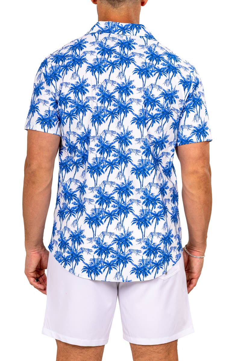Maceoo Marthy Blue Camp Shirt, Alternate, color, 