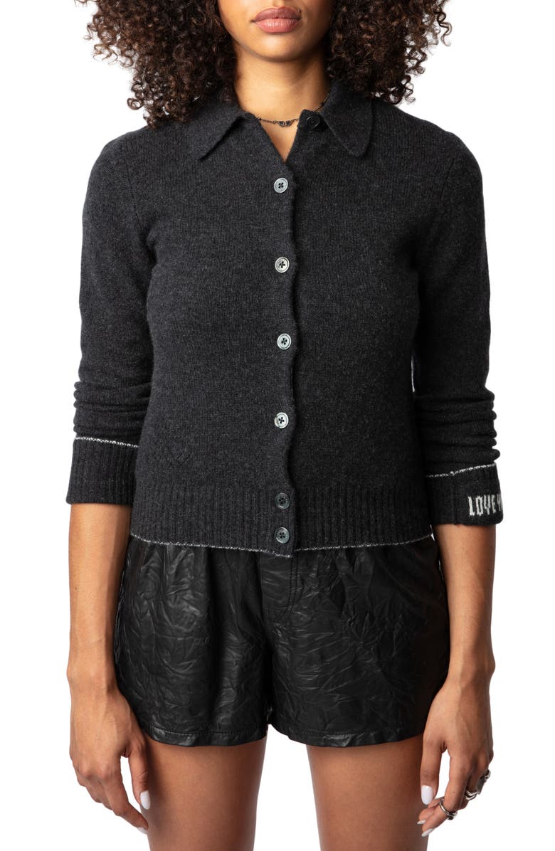 Zadig & Voltaire Voltia Cashmere Cardigan, Main, color, 
