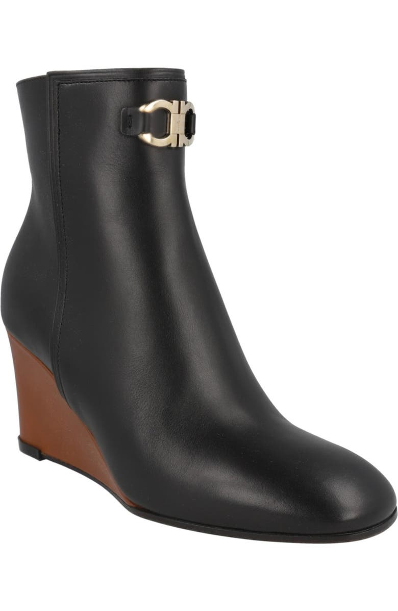 FERRAGAMO Catuja Wedge Bootie, Main, color, Nero