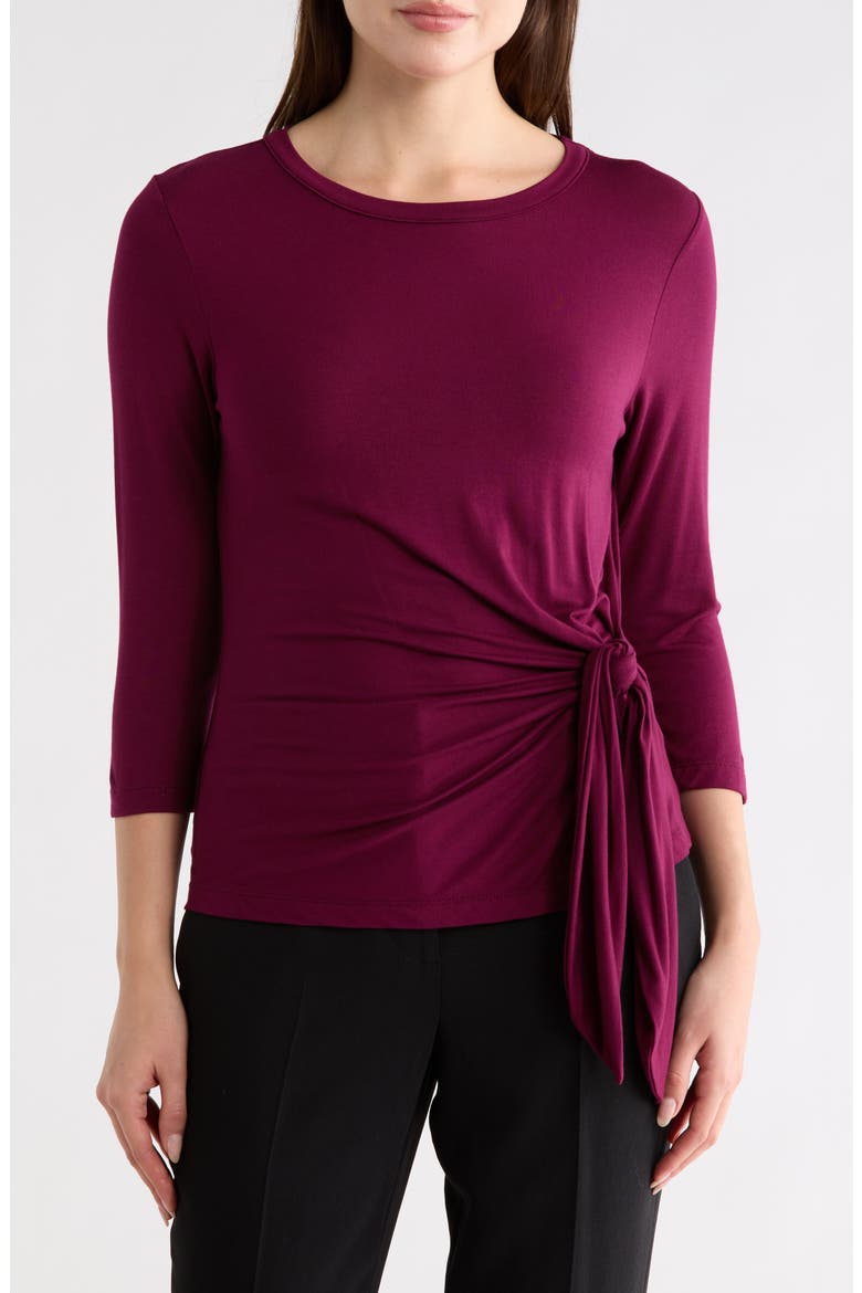 Side Knot Top, Main, color, BURGUNDY