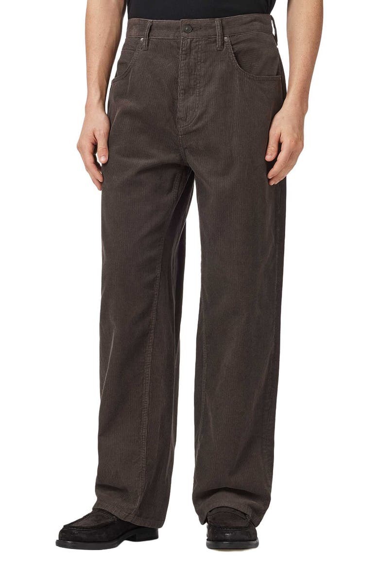 Rivet Corduroy Straight Leg Jeans, Main, color, DARK BROWN