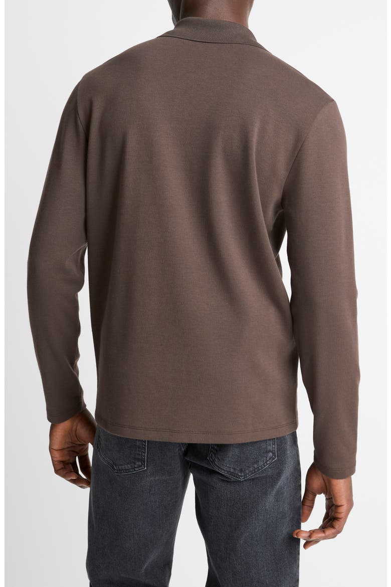 Milano Stitch Johnny Collar Long Sleeve Polo, Alternate, color, MISSION