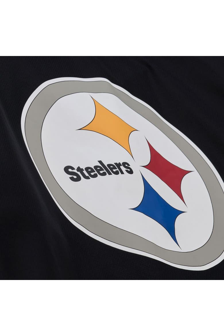 Men's Mitchell & Ness Black Pittsburgh Steelers Coaches Full-Snap Hooded Windbreaker Jacket, Alternate, color, Black