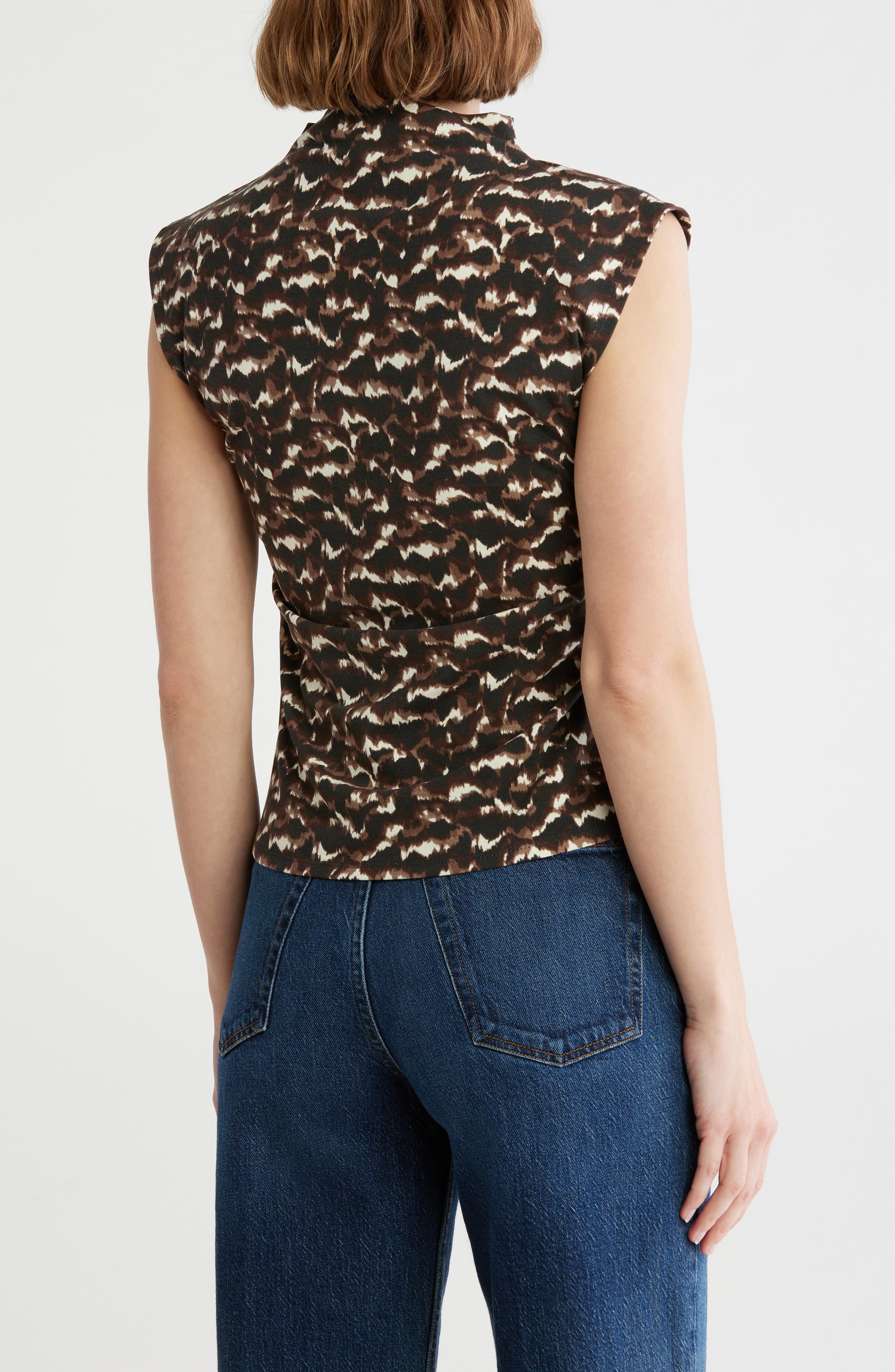 Sleeveless Ruched Mock Neck Top - image 4