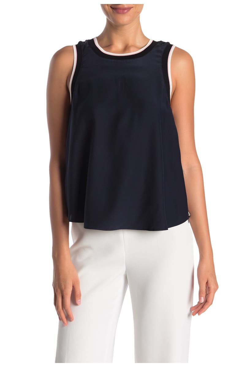 Cinq à Sept Lenore V-Neck Silk Blouse, Main, color,