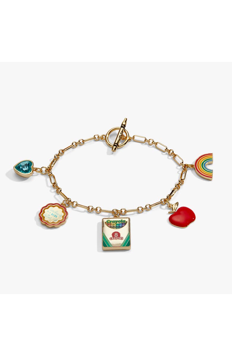 Alex and Ani Crayola 'Teaching Is A Work Of Heart' Toggle Bracelet, Main, color, Gold