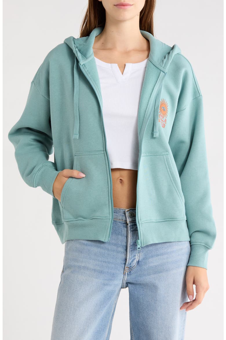 Olivia Sun Graphic Full Zip Hoodie, Main, color, THISTLE