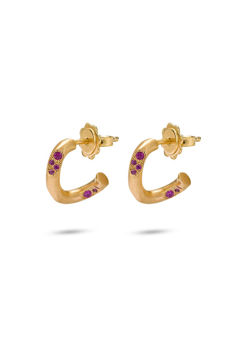 Eden Earrings Natural Gemstones. Handmade in Italy, Alternate, color, Pink Sapphires