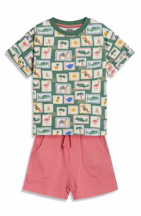 Tropical Postcard Print T-Shirt & Shorts Set
