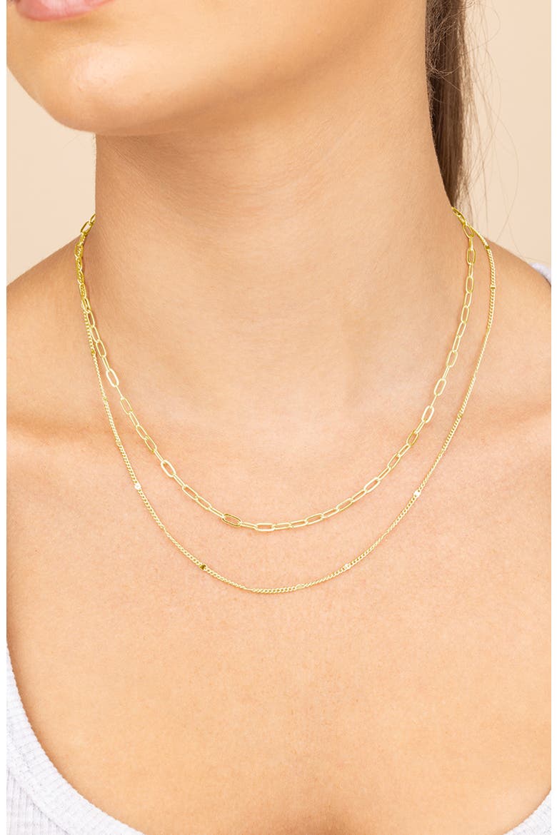 Evelina Layered Chain Necklace, Alternate, color, GOLD