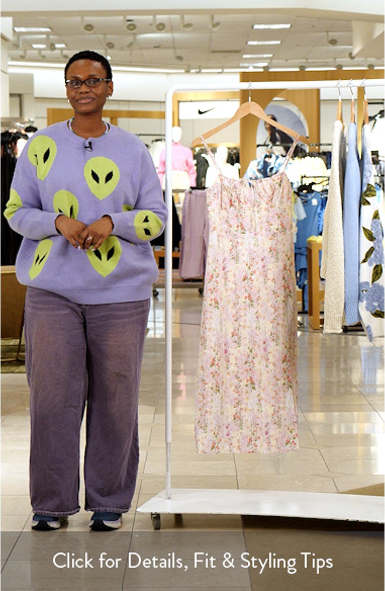 Floral Eyelet Corset Midi Sundress, sales video thumbnail