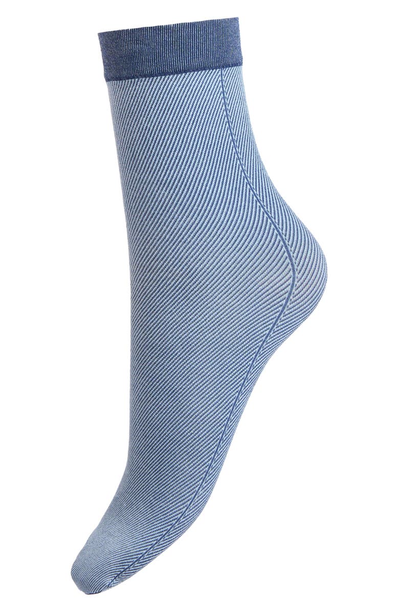 Wolford Cotton Crew Socks, Alternate, color, Denim