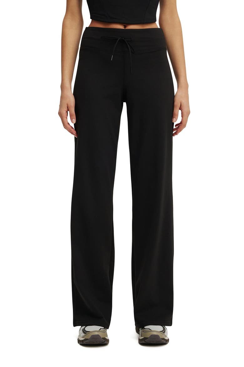 Women's Active Ultra Soft Tie Front Wide Leg Pant, Main, color, Black