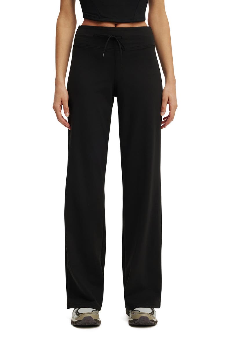 COTTON ON BODY Women's Active Ultra Soft Tie Front Wide Leg Pant, Main, color, Black