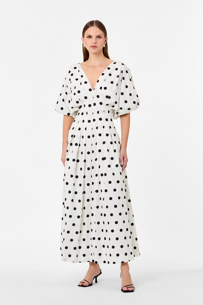 Vicky Dress, Main, color, WHITE BLACK POLKA DOT