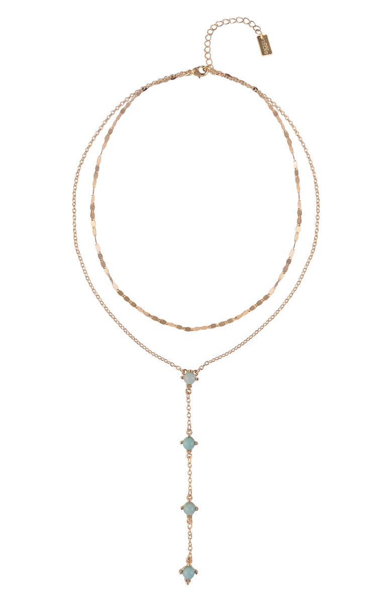 RACHEL Rachel Roy Stone Station Layered Y-Necklace, Main, color, Gold