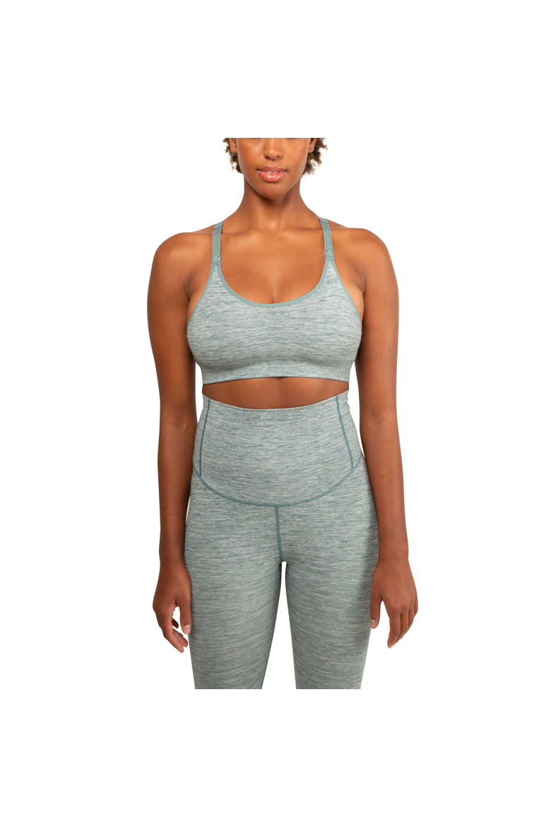 Layla Yoga Racer Back Nursing bra, Main, color, Teal Melange