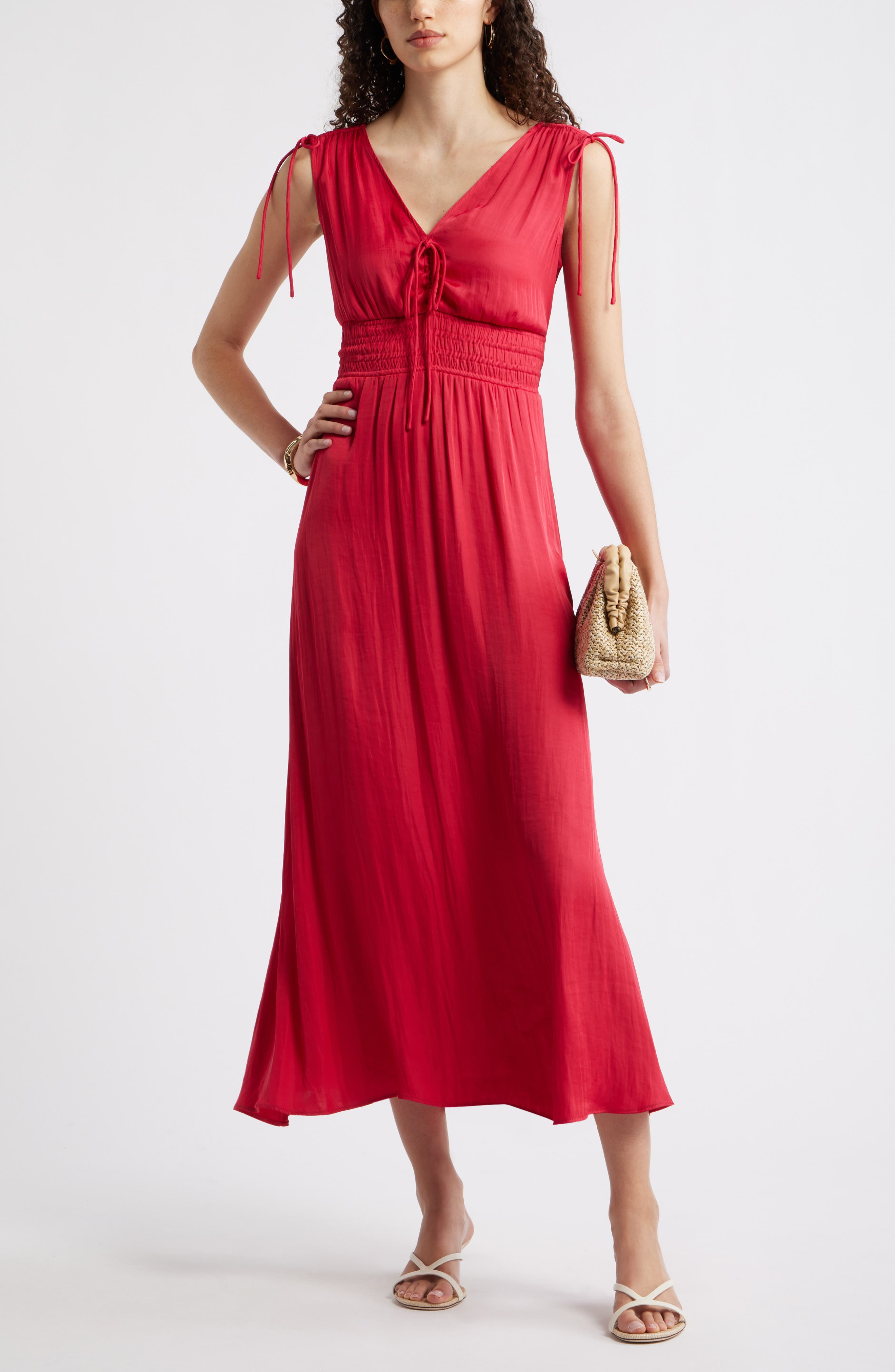 Smocked Waist Sleeveless Maxi Dress - image 2
