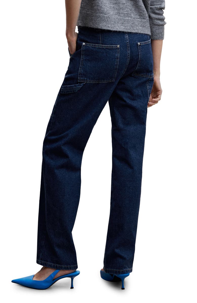 MANGO Wide Leg Cargo Jeans, Alternate, color,