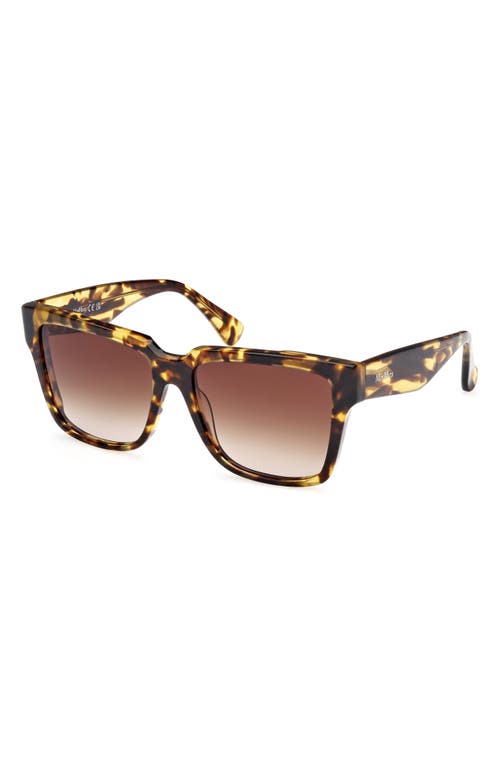 Max Mara Glimpse2 57mm Gradient Polarized Square Sunglasses In Brown