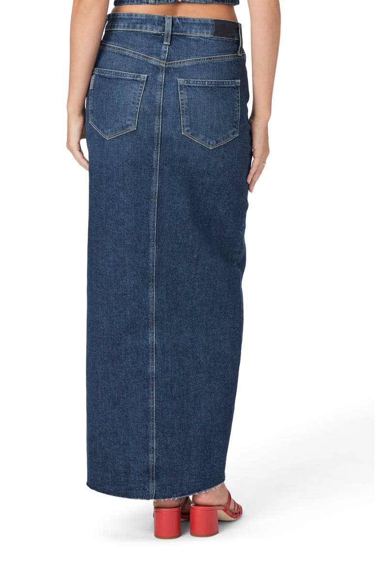 Angela Raw Hem Denim Maxi Skirt, Alternate, color, SKETCHBOOK