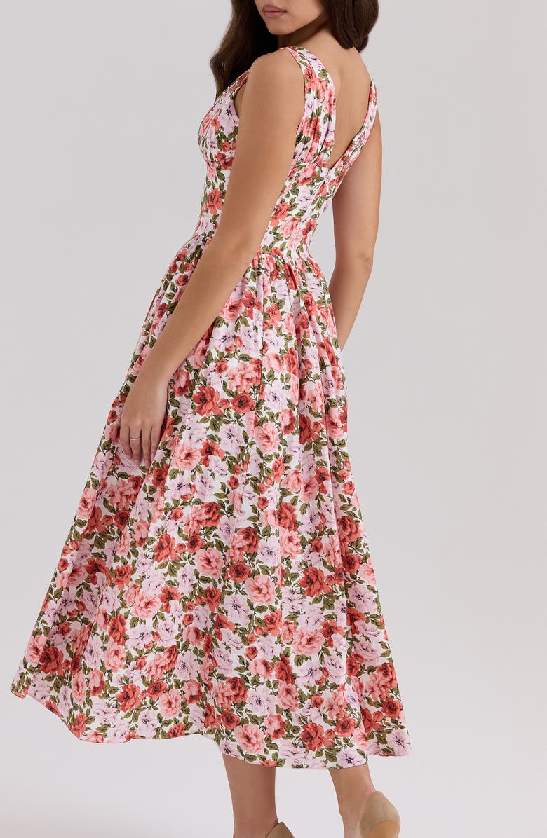 HOUSE OF CB Emmelina Floral Print Sleeveless Dress, Alternate, color, Rose Print