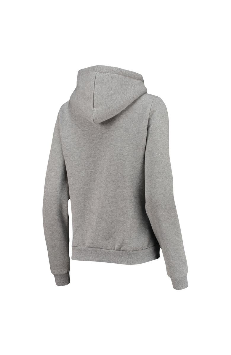 COLOSSEUM Women's Colosseum Heathered Gray LSU Tigers Plaid Sherpa Pullover Hoodie, Alternate, color, 