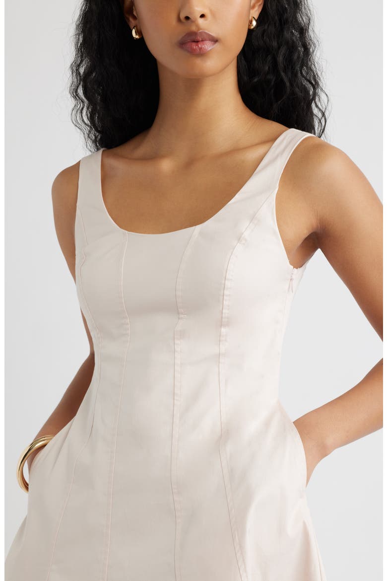 Seam Fit & Flare Poplin Minidress, Alternate, color, PINK PEONY BUD