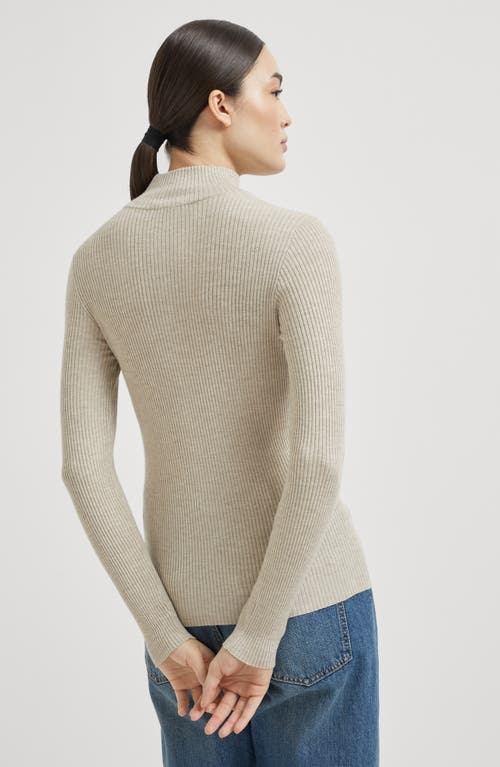 Brunello Cucinelli Cashmere-blend Zip-front Top In Desert