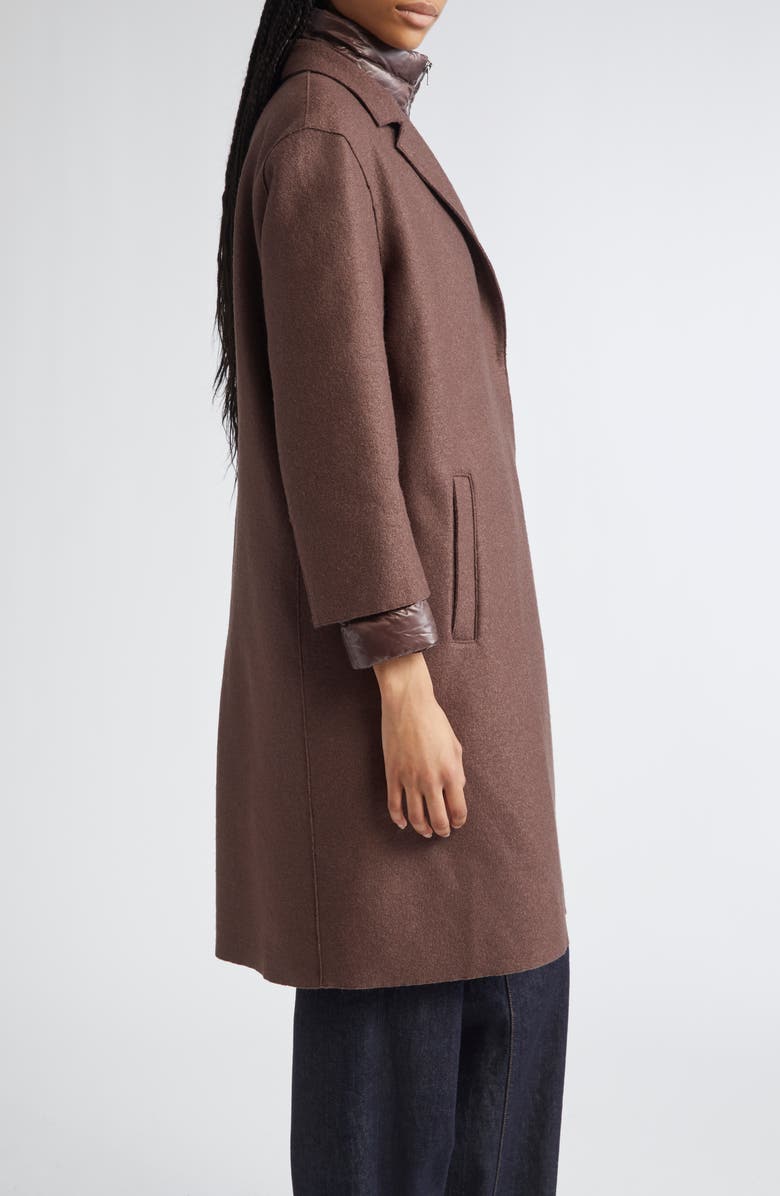 Herno Layered Mixed Media Down Jacket, Alternate, color, Fondente