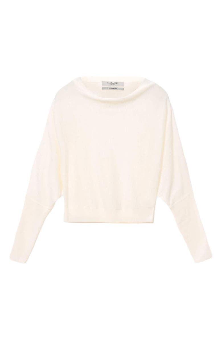 AllSaints Ridley Dolman Sleeve Crop Sweater, Alternate, color, Chalk White