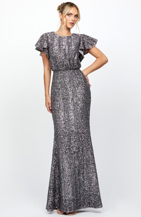 Teresa Flutter Sleeve Gown