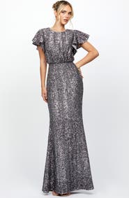 Bariano Teresa Flutter Sleeve Gown