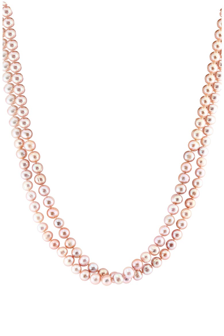 Sterling Silver Freshwater Pearl Necklace, Main, color, PINK