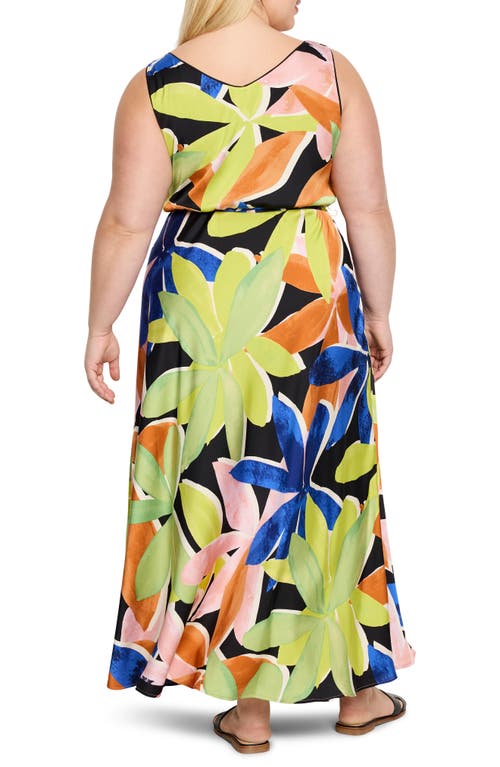 Nic + Zoe Mega Blooms Bianca Dress In Green Multi In Multi