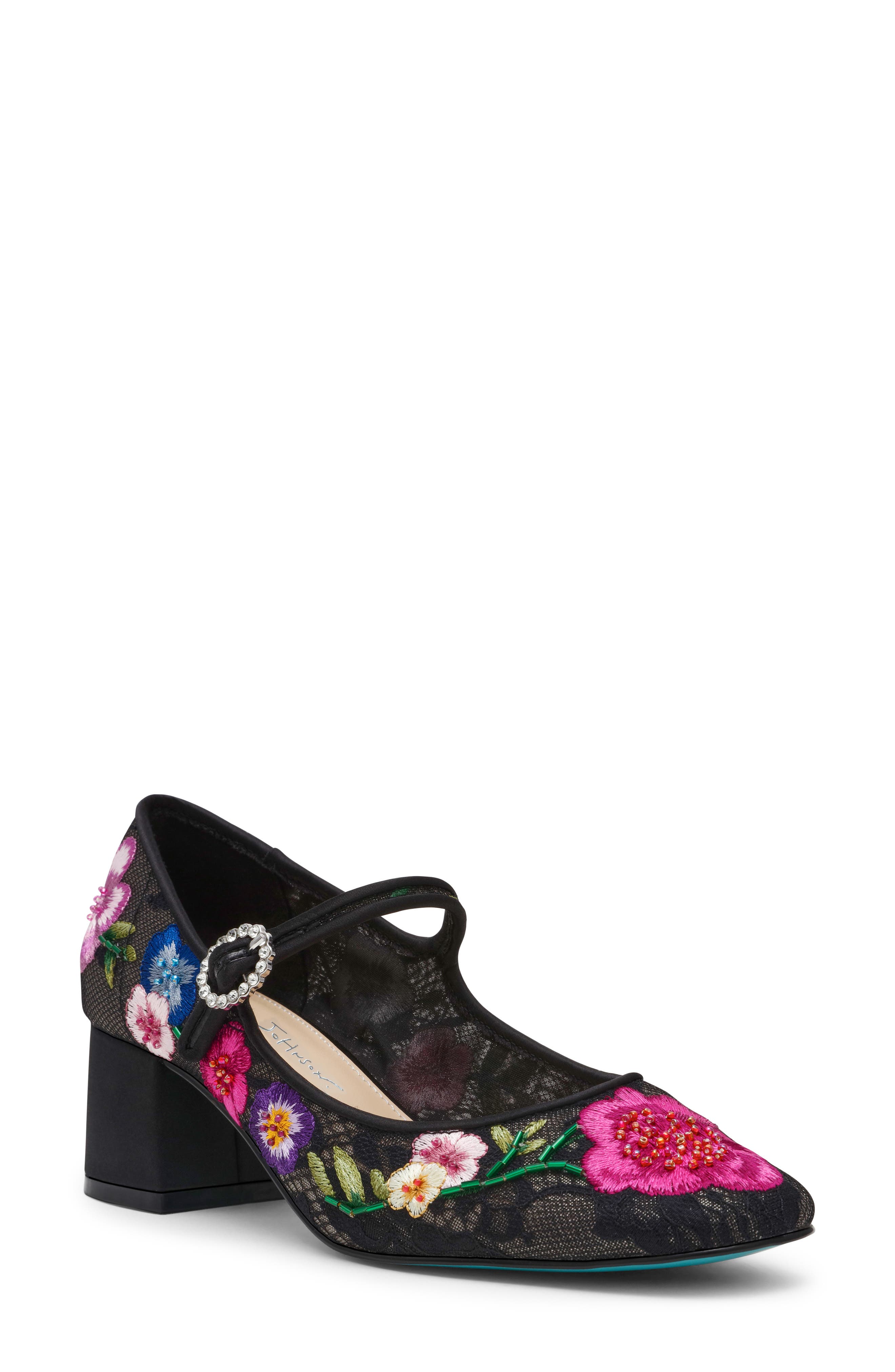 Betsey Johnson Rubee Mary Jane Pump, Main, color, Black Multi Floral