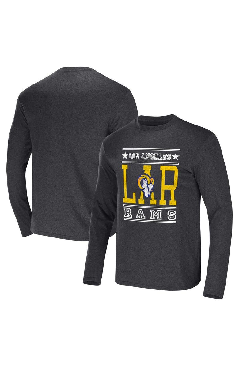 NFL X DARIUS RUCKER Men's NFL x Darius Rucker Collection by Fanatics Heathered Charcoal Los Angeles Rams Long Sleeve T-Shirt, Main, color, Heather Charcoal