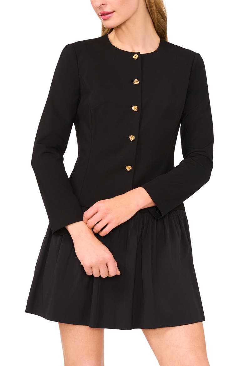 Long Sleeve Mixed Media Dress, Main, color, RICH BLACK