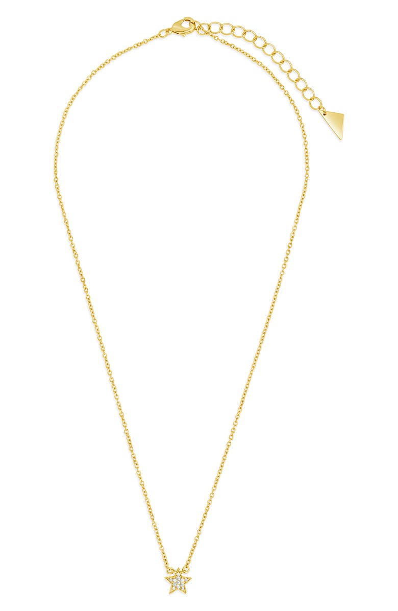 Sterling Forever Everyday Cubic Zirconia Star Pendant Necklace, Alternate, color,